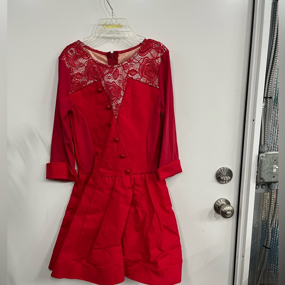 Weissman Dance Costume Red Adult Small 64830 Jazz Tap with Matching Headband